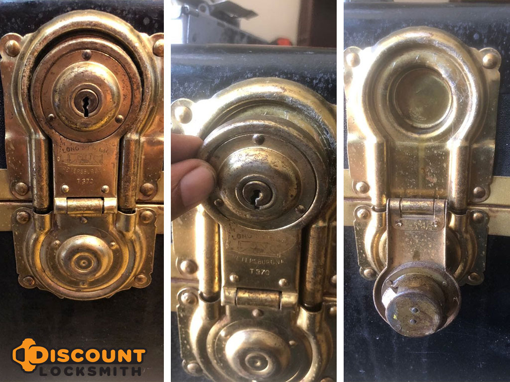 steamer trunk brass lock