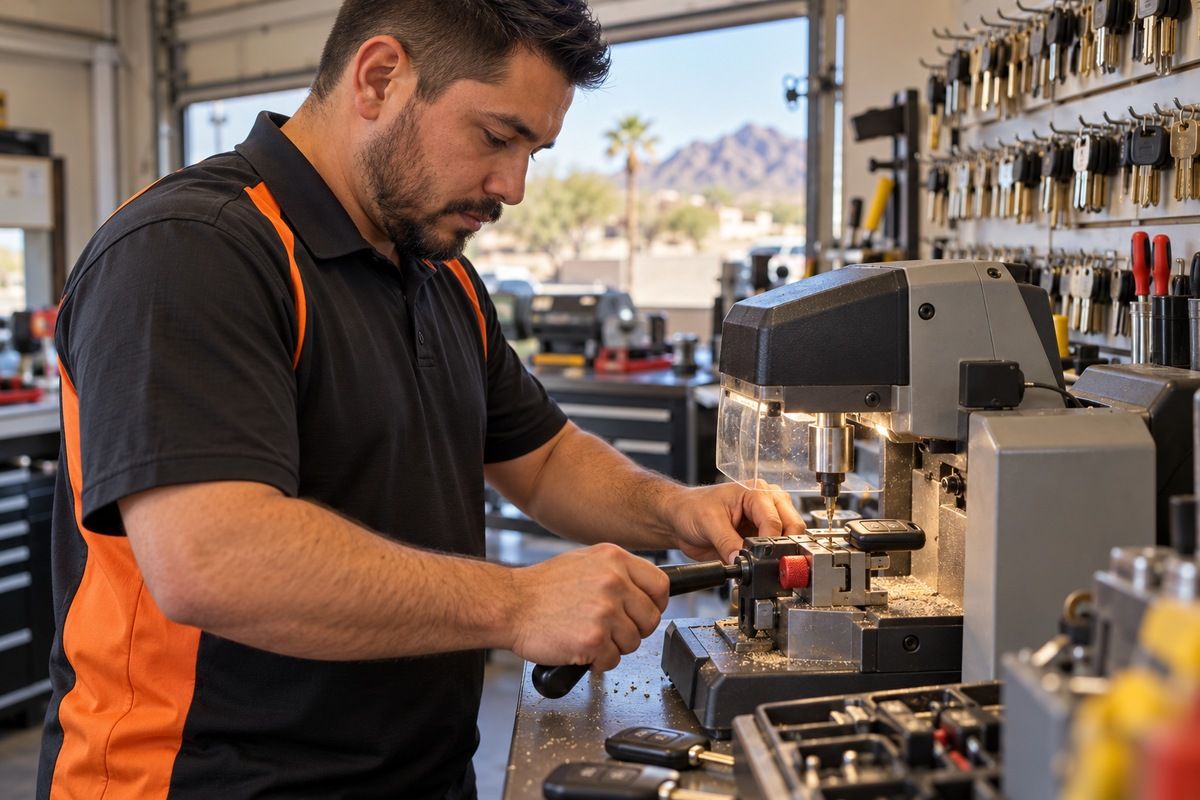 On-Site Key Cutting by Discount Locksmith of Cave Creek in Phoenix, AZ