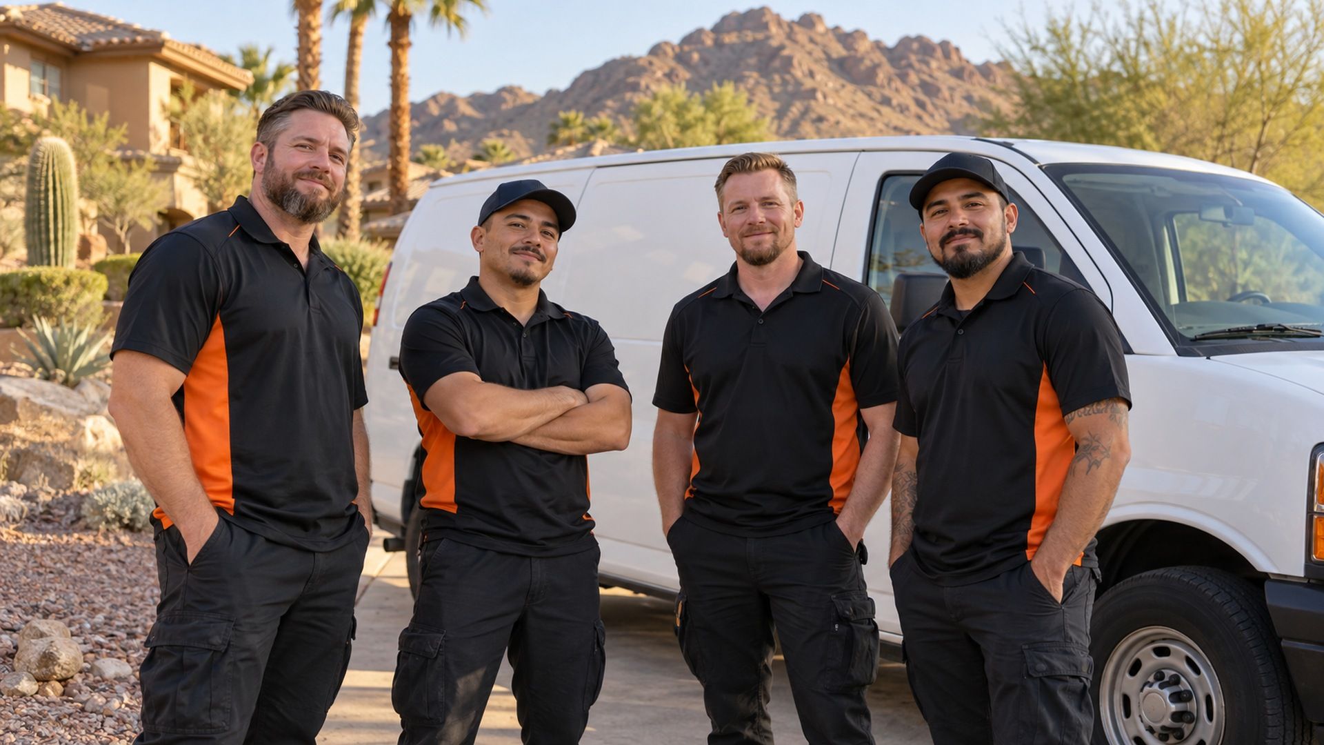 Discount Locksmith of Cave Creek technician beside the service van